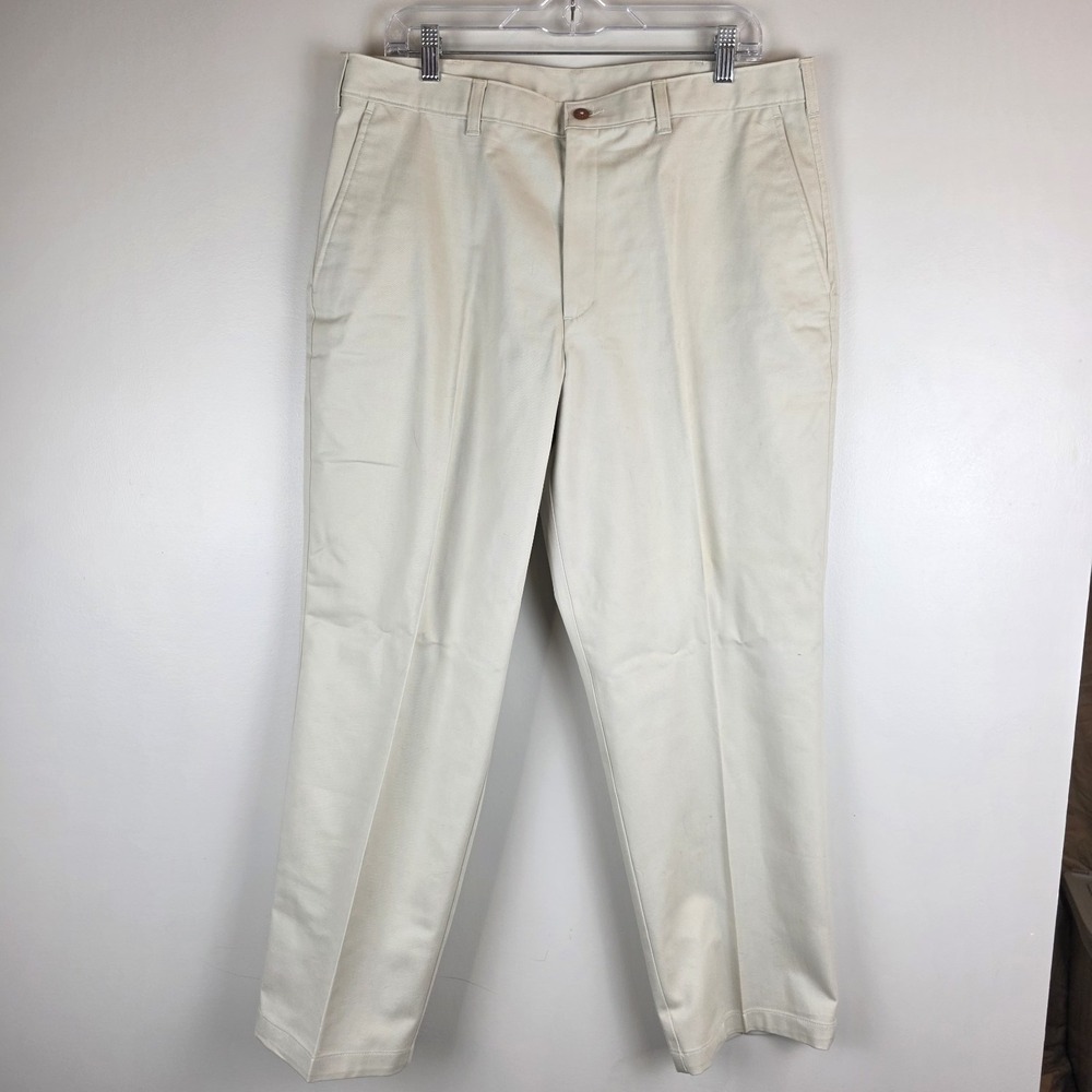 Vtg FARAH Men's Size 36 x 29 Khaki Pants‎ 100% Cotton Beige. A21